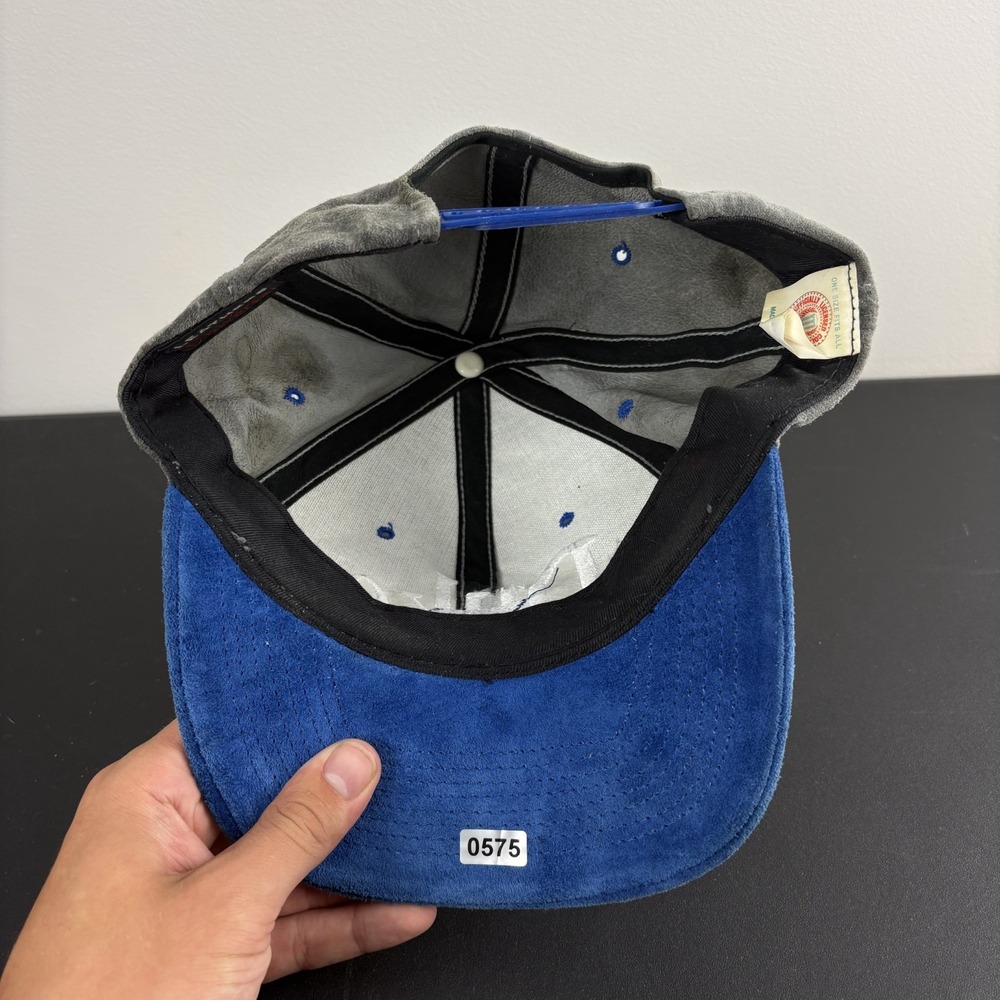 Vintage 90s Duke Blue Devils Hat Gray Blue Suede Snapback Cap NCAA Basketball - Picture 6 of 7